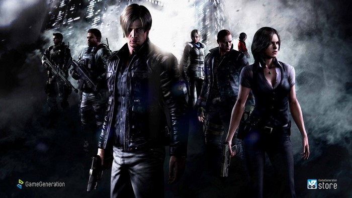 Resident Evil 6 characters in a dark city