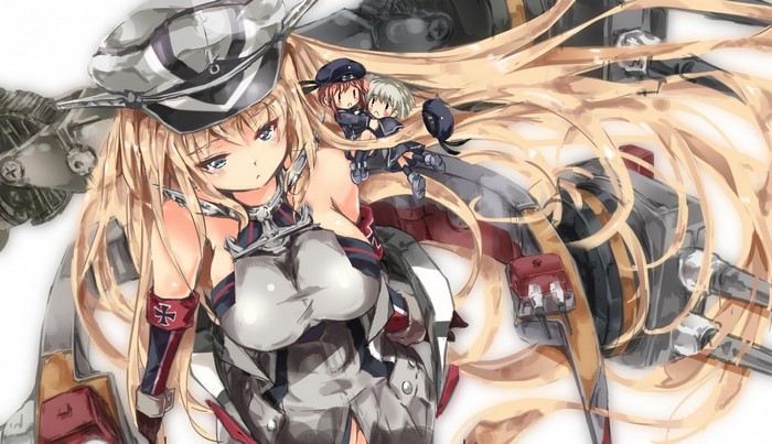 Bismarck from Kantai Collection with chibi figures
