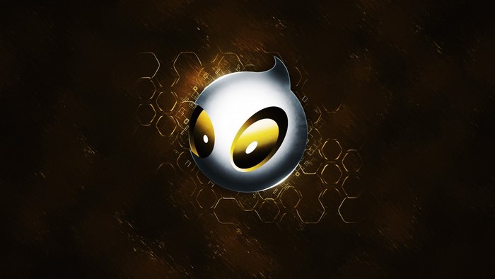 Illustration of a stylized creature with yellow eyes