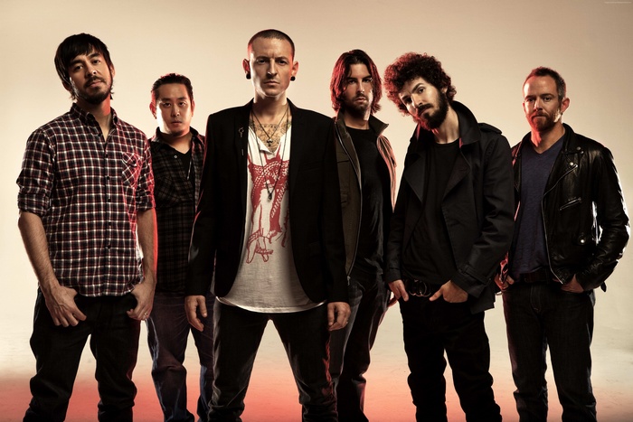 Linkin Park band members Chester Bennington, Mike Shinoda, Dave Farrell, Brad Delson