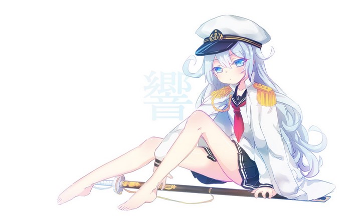 Anime girl in a sailor uniform with a sword