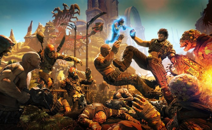 Bulletstorm screenshot featuring characters in combat