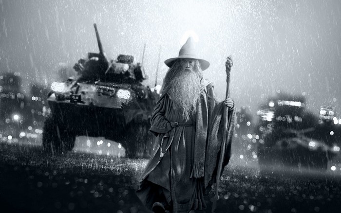 Gandalf from Battlefield 4 in the rain