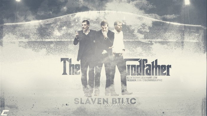 Slaven Bilić and two other men in front of a stadium