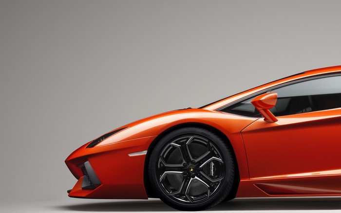 Orange Lamborghini Aventador sports car