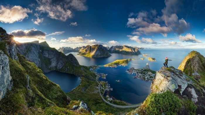Stunning Panorama of Lofoten Fjord and Mountains, Norway