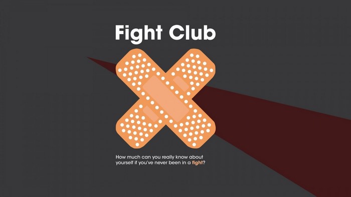 Fight Club movie poster with band-aids