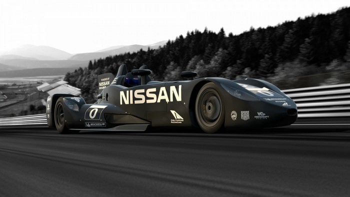 Nissan Deltawing race car on a track