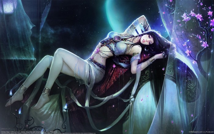 Fantasy art of a woman in ethereal attire