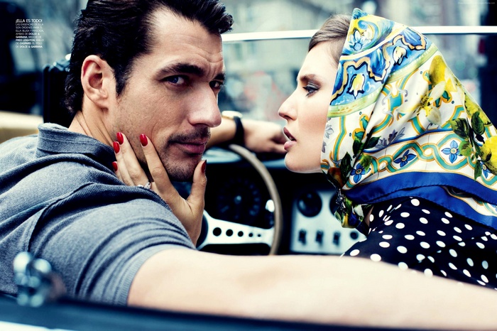 David Gandy and woman in car