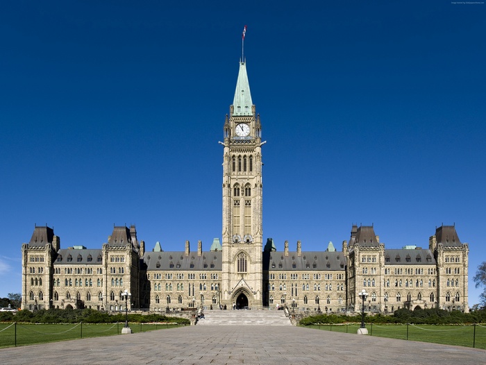 Parliament of Canada building with clock tower