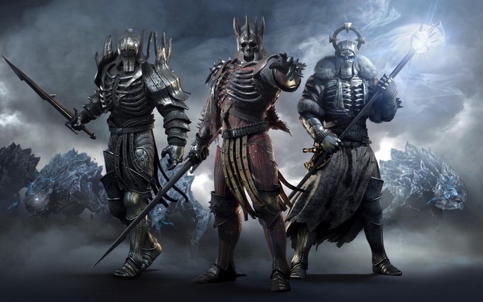 Three warriors from The Witcher 3: Wild Hunt