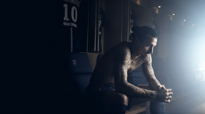 Zlatan Ibrahimovic in Paris Saint-Germain locker room