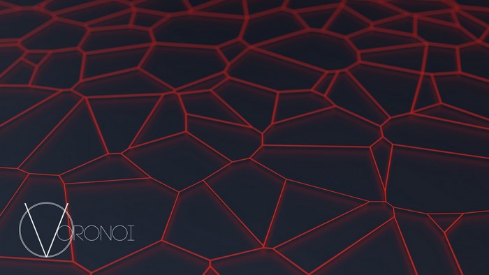 Abstract Voronoi Diagram with Red Lines