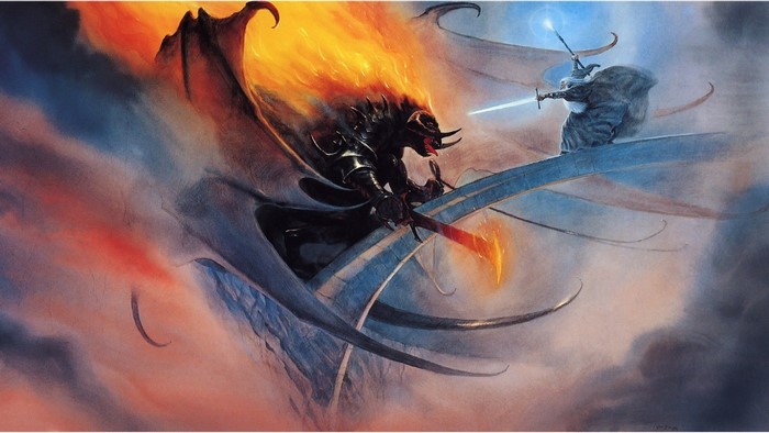 fantasy art, Balrog, Moria, Gandalf, The Lord of the Rings, HD ...