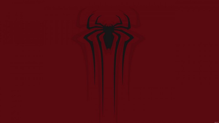 Spider-Man logo on red background