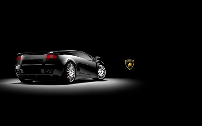 Black Lamborghini sports car with logo