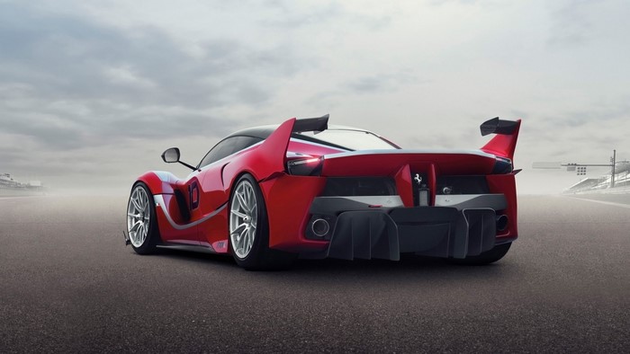 Red Ferrari FXX K race car on a track