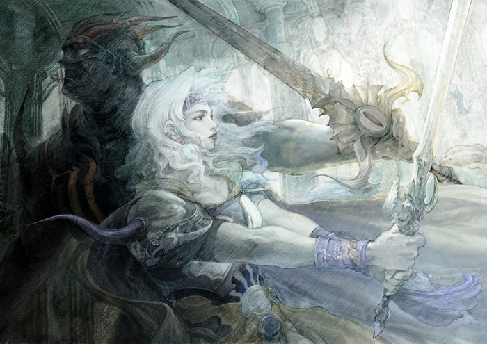 Dark Knight Cecil Harvey and Rosa Farrell from Final Fantasy IV