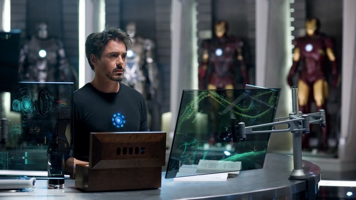 Tony Stark in Iron Man 2 with Holographic Displays