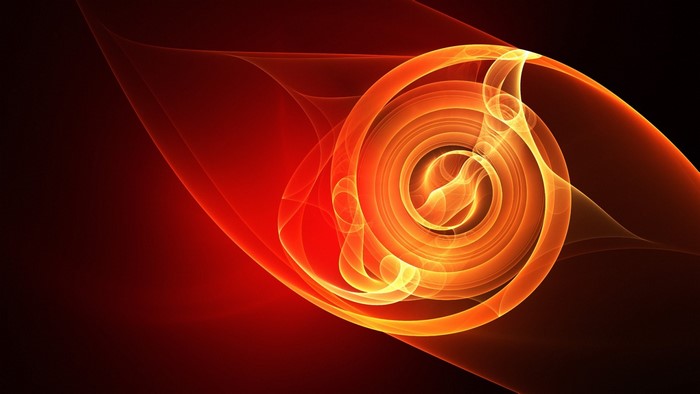Abstract orange spiral fractal art