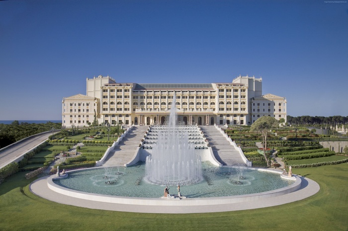 Mardan Palace Hotel in Turkey with Fountain
