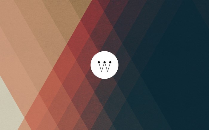 Geometric pattern with a white circle logo
