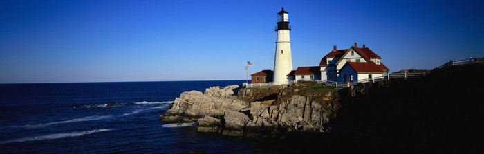 Portland Head Light lighthouse on a rocky coast