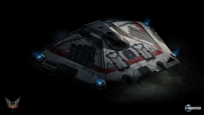 Elite Dangerous ship in darkness