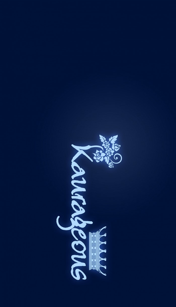 Courageous typography with floral and crown elements