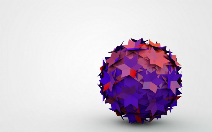 Abstract sphere made of purple and red stars