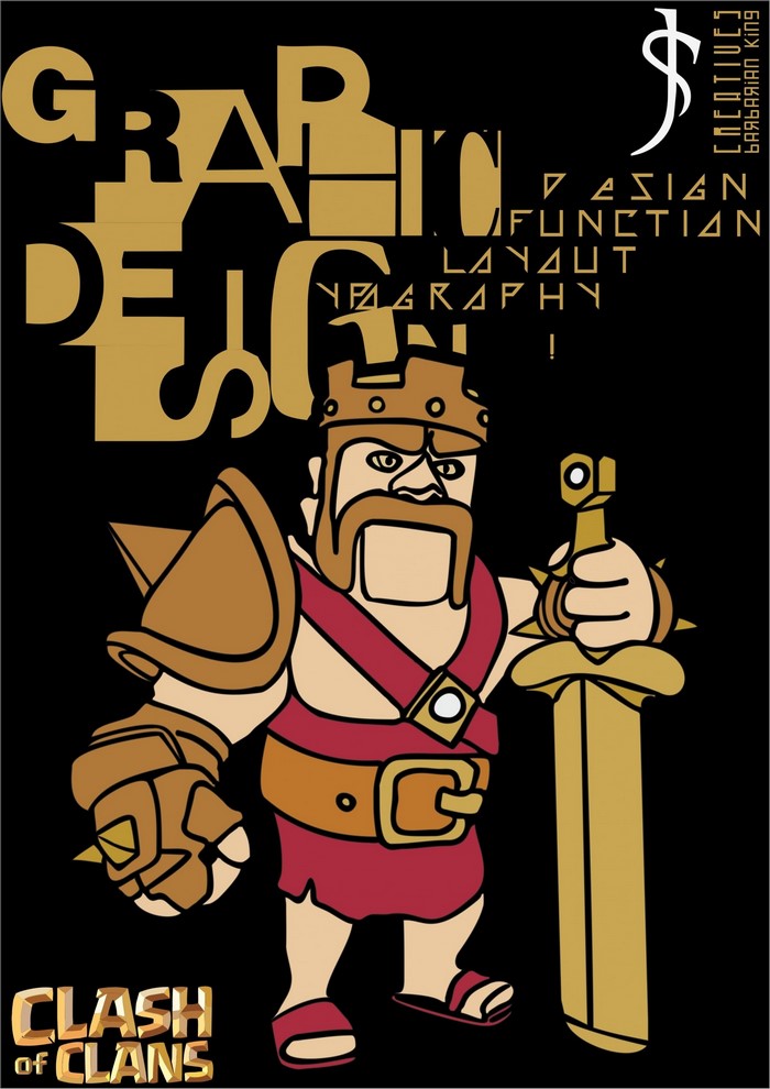Barbarian King from Clash of Clans Graphic Design Poster