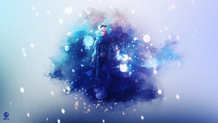 Ezreal from League of Legends with blue magical effects