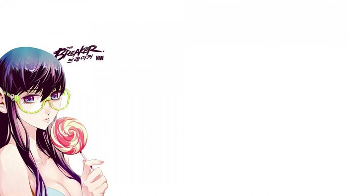 The Breaker NW anime girl with glasses and lollipop