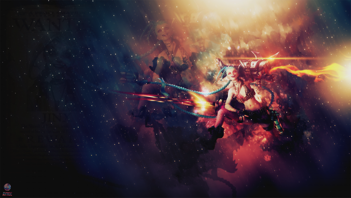 Jinx from League of Legends in space