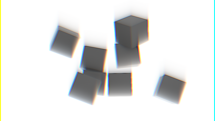 Abstract cubes with glitch effect