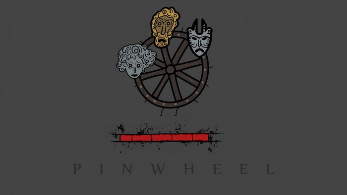 Dark Souls II Pinwheel logo with masks and loading bar