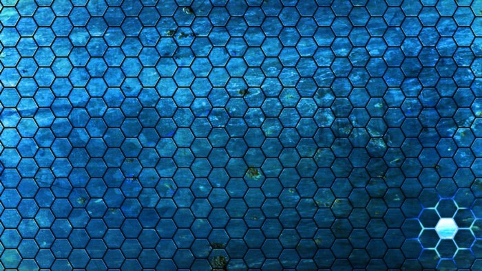 Blue hexagonal pattern with glowing center