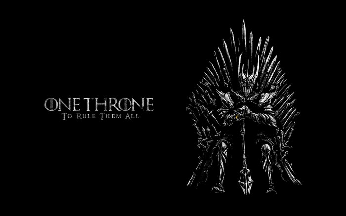 Sauron on the Iron Throne from Game of Thrones and Lord of the Rings
