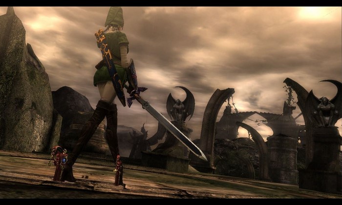 Link from The Legend of Zelda holding the Master Sword