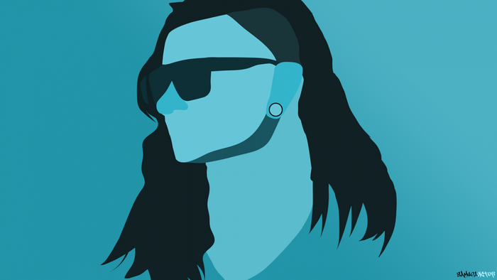 Illustration of Skrillex in profile