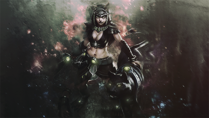 Bastet from Smite with a black panther