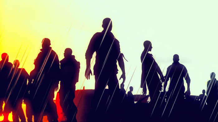 Silhouettes of people in Dying Light