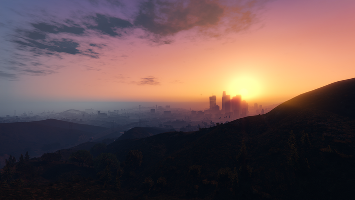 Grand Theft Auto V: Cityscape at Sunrise