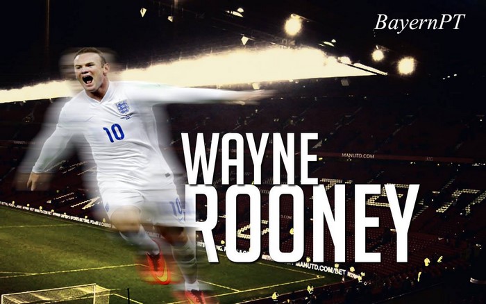 Wayne Rooney playing for England at night