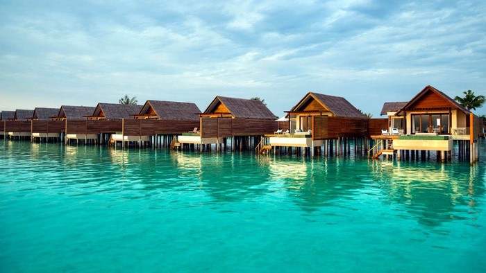 Overwater bungalows in the Maldives