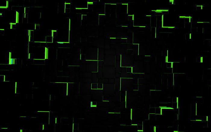 Abstract Digital Green and Black Symmetry Design