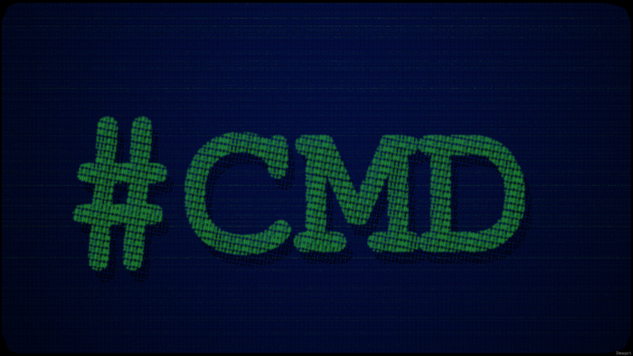 #CMD text on a dark blue background