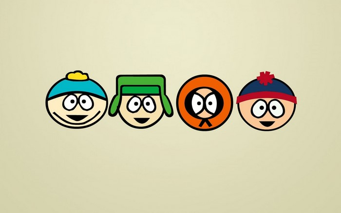 South Park characters minimalist illustration