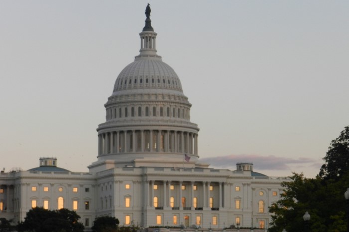 United States Capitol Building at dusk